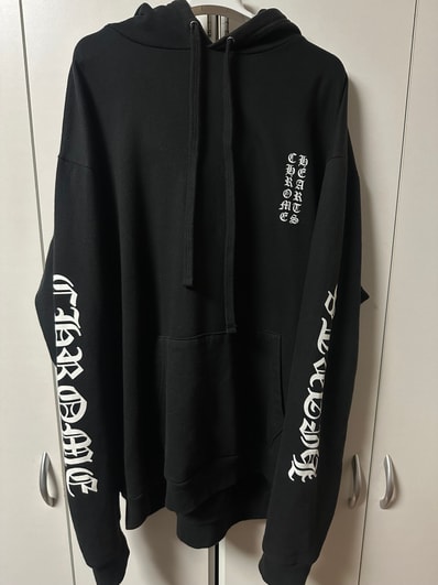 Chrome Hearts Vertical Logo Pullover Hoodie "Black/White"