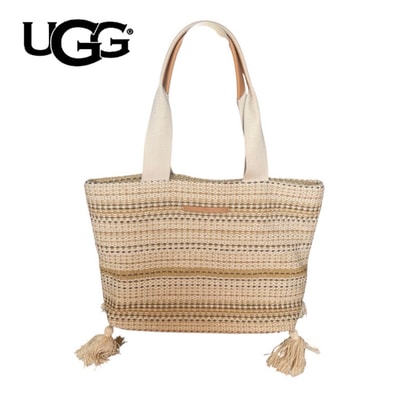 未使用級 UGG アグ タッセル付ジュート素材トートバッグ 大 海 リゾート