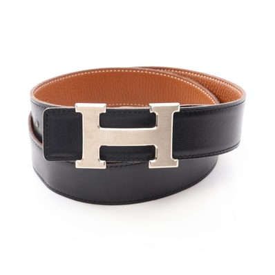 エルメス HERMES コンスタンス Hベルト リバーシブル ベルト 衣料品 カーフ(牛革) トゴ □J刻印(2006年製造) レディース ブラウン系 / ブラック系 【中古】