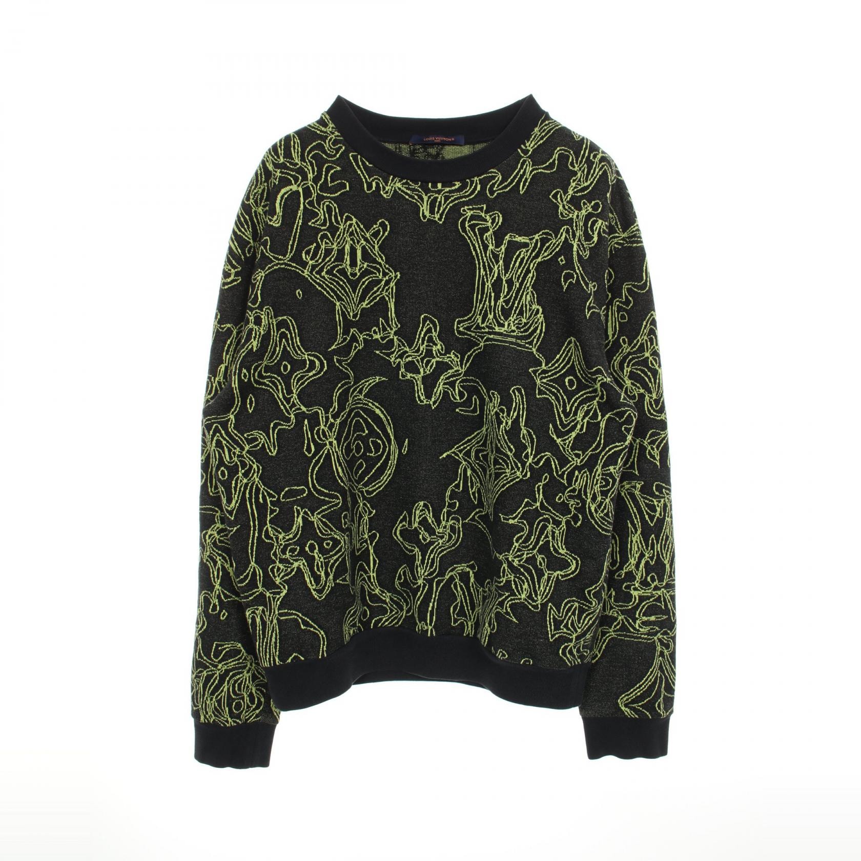 ルイ・ヴィトン LOUIS VUITTON ウェイビーモノグラム ニット 衣料品 トップス コットン メンズ ブラック系 / グリーン系 RM232M Z64 HPY11W 【中古】