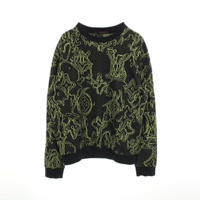 ルイ・ヴィトン LOUIS VUITTON ウェイビーモノグラム ニット 衣料品 トップス コットン メンズ ブラック系 / グリーン系 RM232M Z64 HPY11W 【中古】
