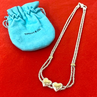 TIFFANY&Co. ティファニー ダブルロープ ハート ネックレス シルバー925 K18イエローゴールド ネックレス シルバー
33821