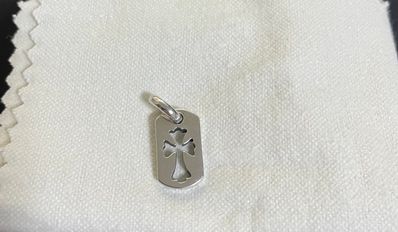 Chrome Hearts Dog Tag Tiny Cut Out Cross "Silver"