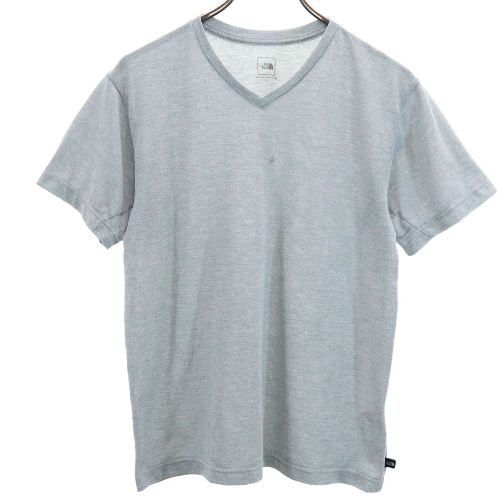 THE NORTH FACE ノースフェイス アウトドア NT31746 半袖 Vネック Tシャツ L グレー カットソー MICRO V-NECK