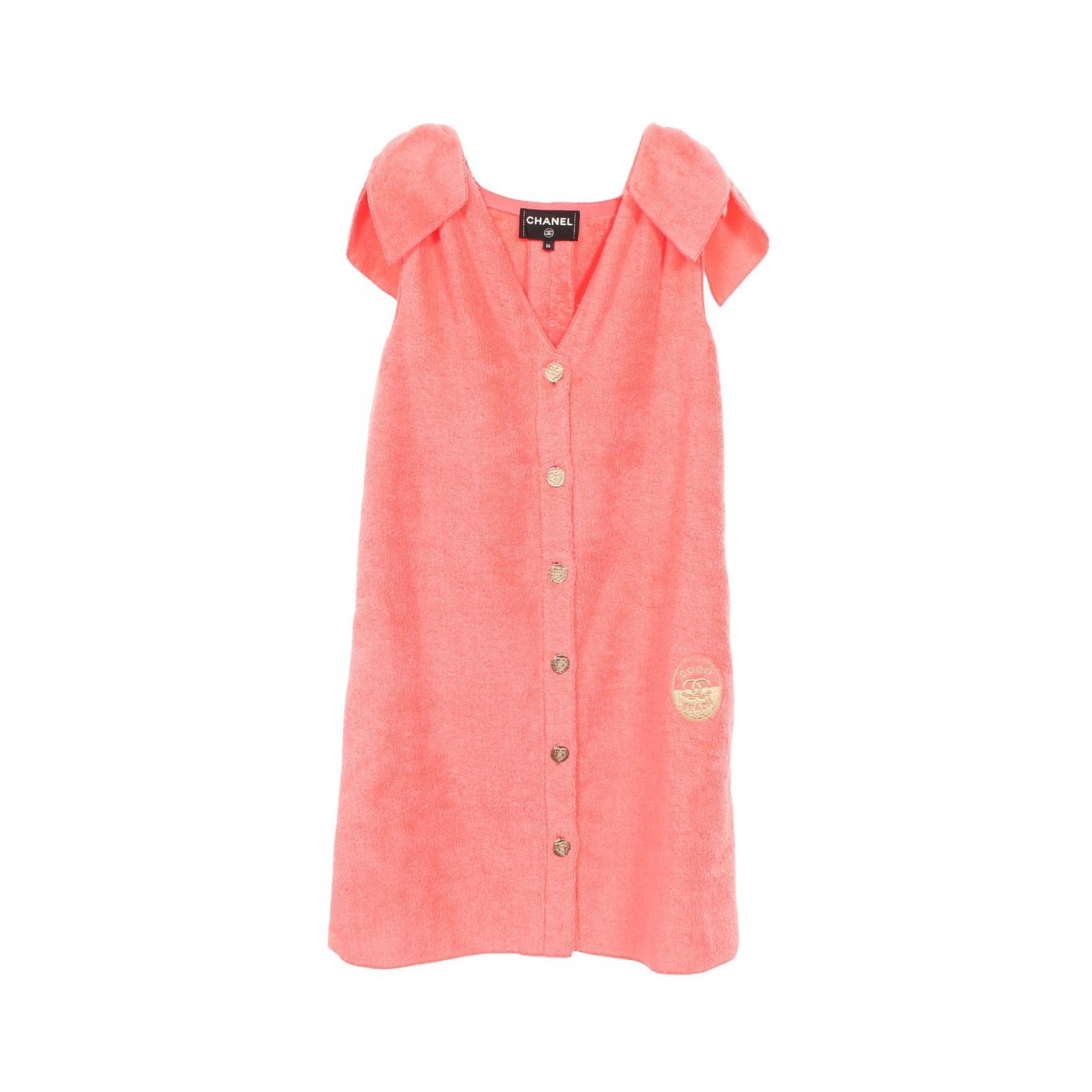 シャネル CHANEL COCO BEACH パイル ノースリーブ ワンピース 衣料品 トップス コットン レディース ピンク系 P61780V42943 【中古】