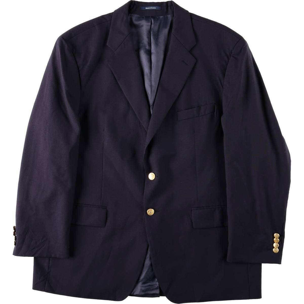 古着 ラルフローレン Ralph Lauren POLO UNIVERSITY 紺ブレザー テーラードジャケット カナダ製 メンズXXL相当/eaa668532