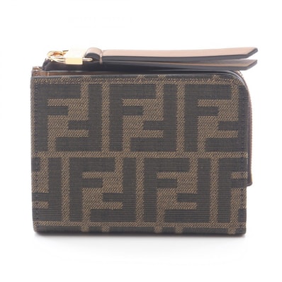 フェンディ FENDI ズッカ 二つ折り財布 財布 キャンバス レザー レディース ブラウン系 8M0519A98PF0A6E 【新品】