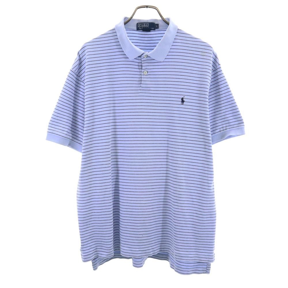 Polo by Ralph Lauren ポロバイラルフローレン ボーダー 半袖 ポロシャツ L ブルー系