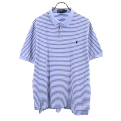Polo by Ralph Lauren ポロバイラルフローレン ボーダー 半袖 ポロシャツ L ブルー系