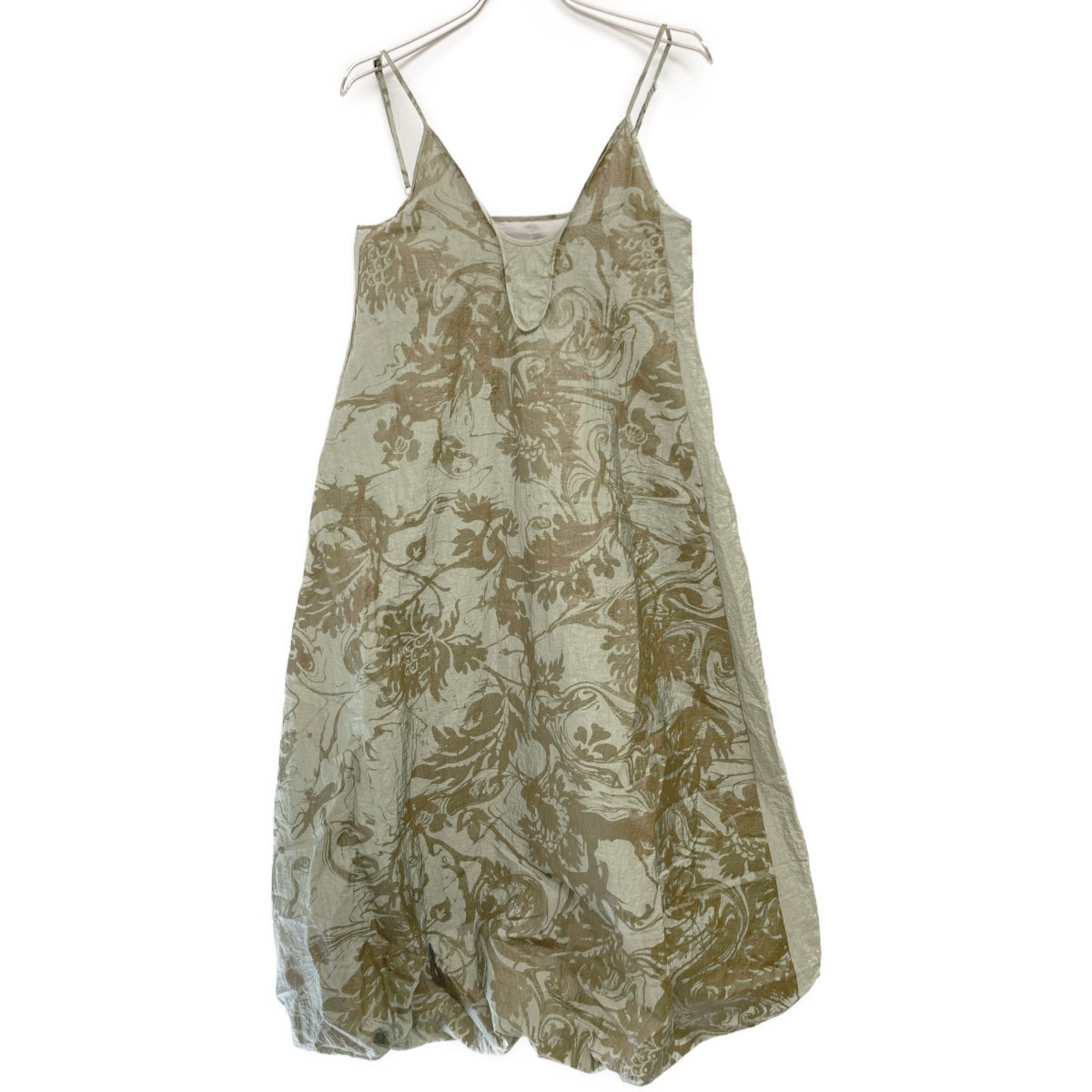 ミュラーオブヨシオクボ カーキ MLS24604 キャミドレス LACQUER CAMI DRESS 38