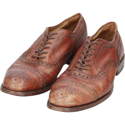 古着 アレンエドモンズ ALLEN EDMONDS Strand セミブローグ ストレートチップシューズ USA製 8 B メンズ26.0cm相当/saa010282