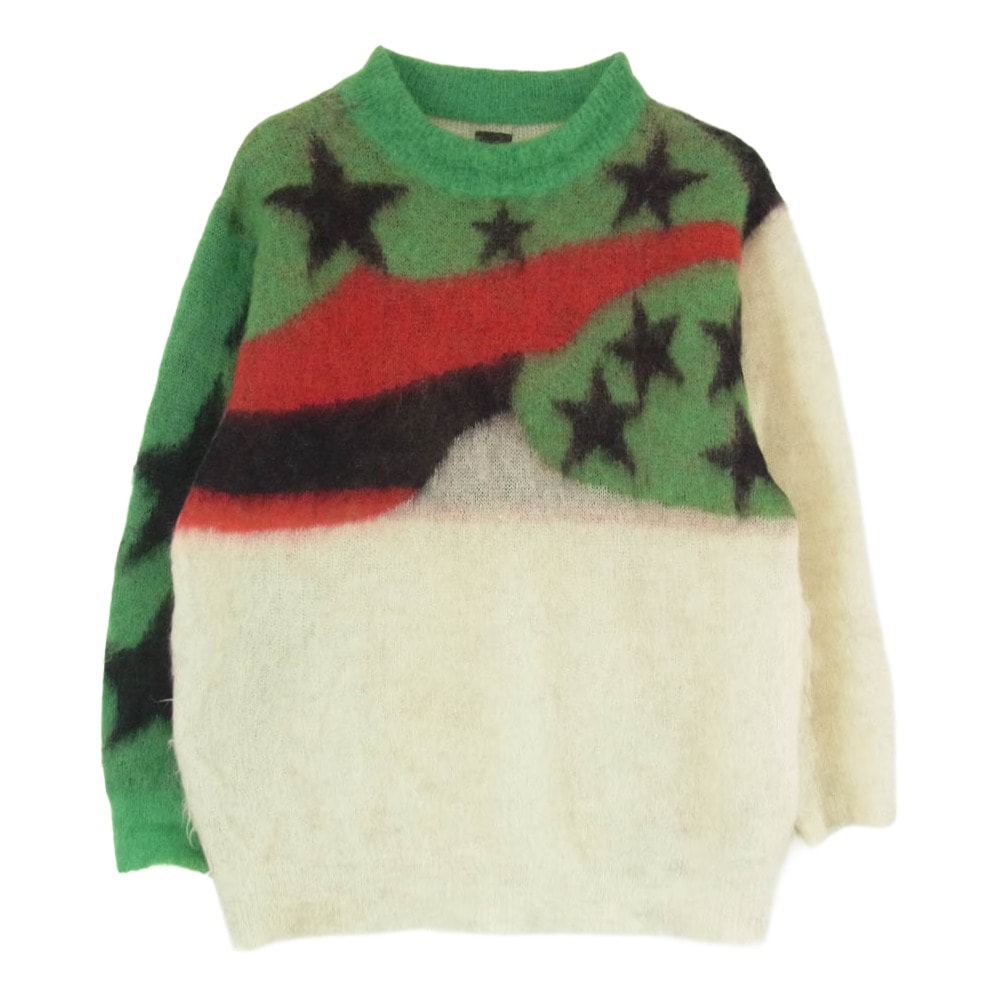 SAINT MICHAEL セントマイケル ニット 21AW SM-A21-0000-054 × DENIM TEARS デニムティアーズ MOHAIR KNIT SWTER モヘヤ混 ニット セーター オフホワイト系 M【中古】