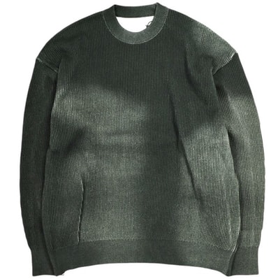 新品 ssstein シュタイン 25SS 日本製 DISCOLORATION RIB KNIT LS フェード加工 クルーネックニット ST.1133 S GREY セーター トップス g24874