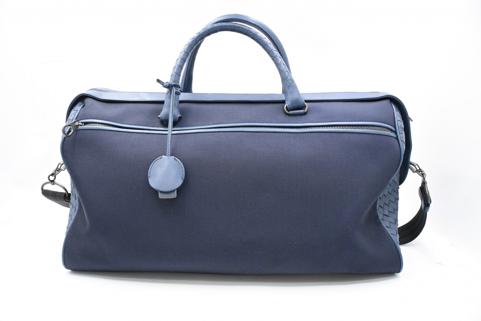 ボッテガヴェネタ イントレチャート 2Wayボストンバッグ ネイビー