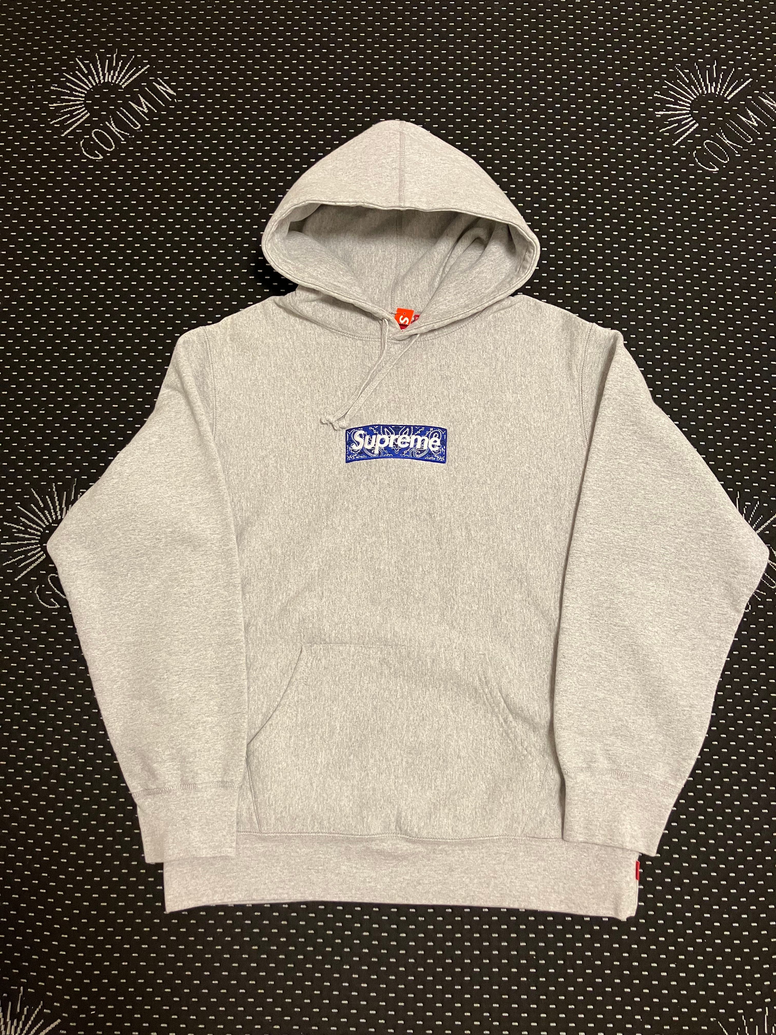Supreme Bandana Box Logo Hooded Sweatshirt "Grey"