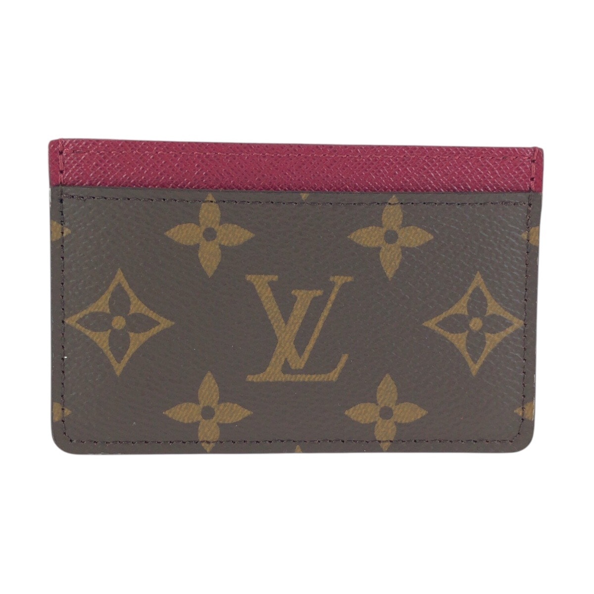 超美品 LOUIS VUITTON ルイヴィトン モノグラム ブラウン フューシャ PVC カードケース 名刺入れ パスケース 602437 【中古】