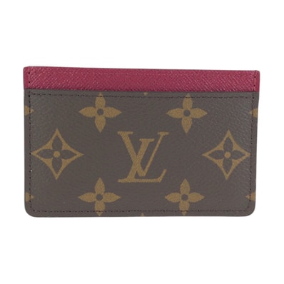 超美品 LOUIS VUITTON ルイヴィトン モノグラム ブラウン フューシャ PVC カードケース 名刺入れ パスケース 602437 【中古】