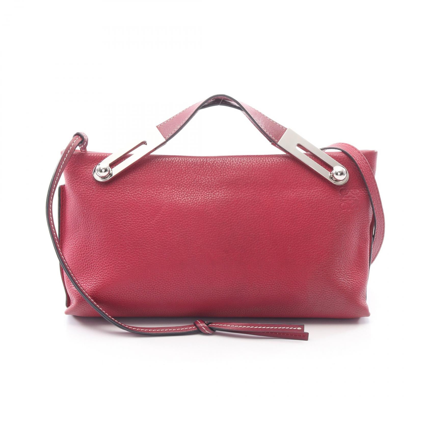 ロエベ LOEWE ミッシー スモール 2WAY ハンドバッグ バッグ レザー レディース ボルドー系 【中古】