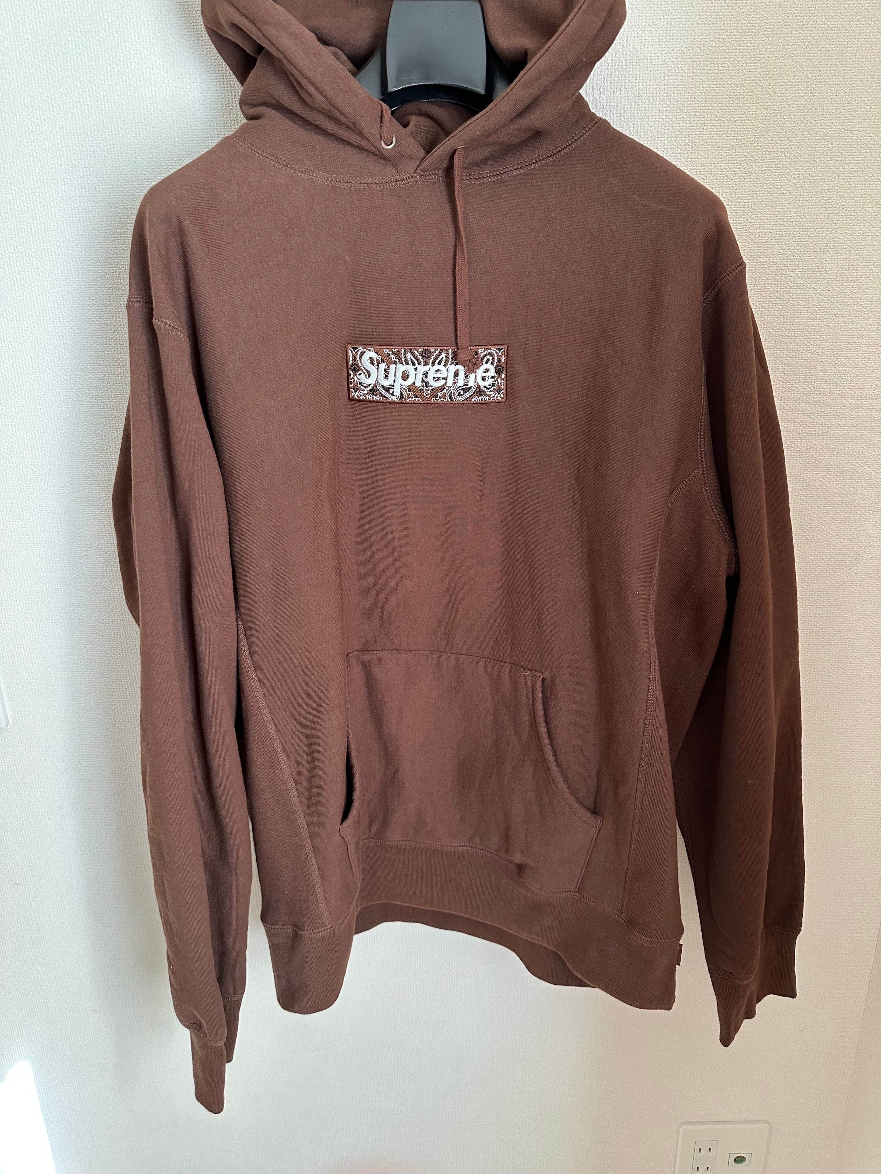 Supreme Bandana Box Logo Hooded Sweatshirt "Brown"