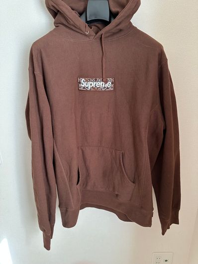 Supreme Bandana Box Logo Hooded Sweatshirt "Brown"