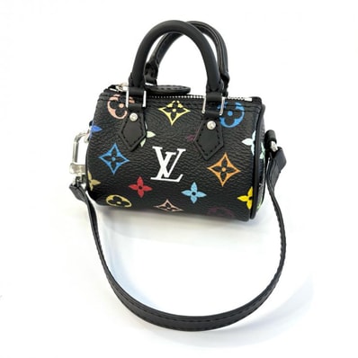 【美品】LOUIS VUITTON LV×TM バッグチャーム・マイクロ スピーディ M02459 村上隆 ブラック 鑑定済み 正規品 ルイ・ヴィトン