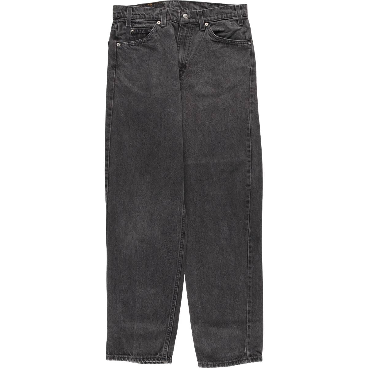 古着 90年代 リーバイス Levi's 550 RELAXED FIT オレンジタブ ブラックデニム テーパードデニムパンツ USA製 メンズw32相当 ヴィンテージ/evb033157