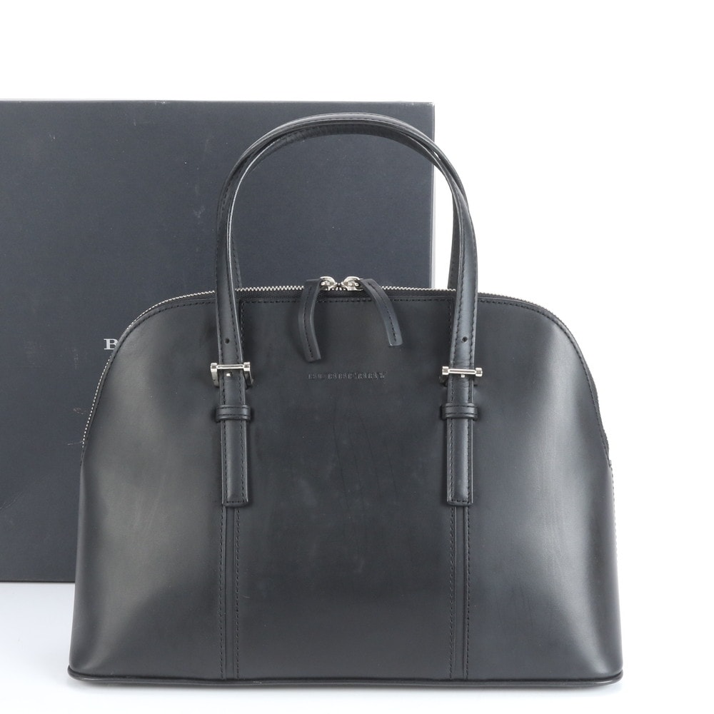 美品✨バーバリー　ハンドバッグ　レザー　黒　ドーム型　ノバチェック 送料無料 BURBERRY バーバリー ハンドバッグ KU 909 CX 09