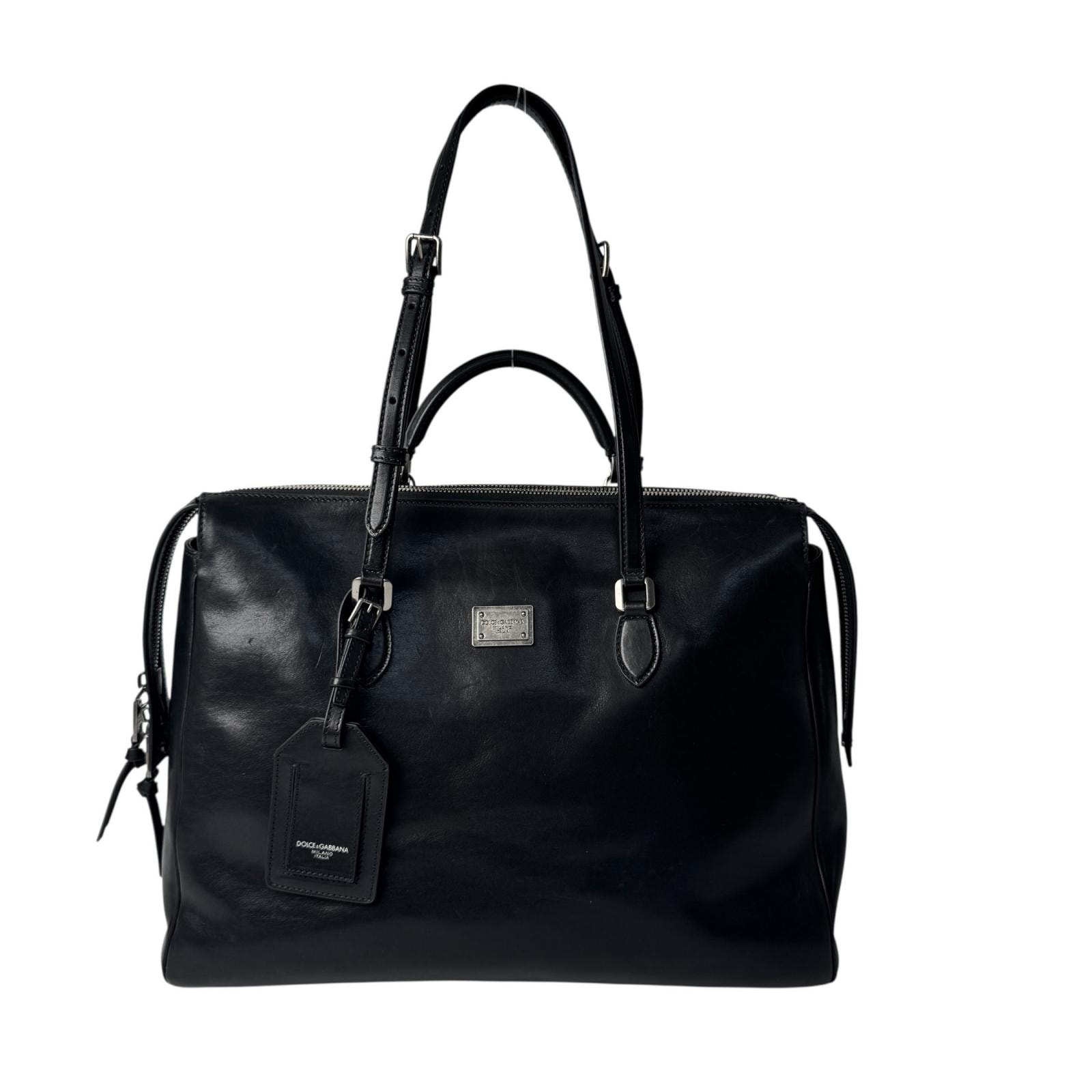 ドルチェアンドガッバーナ Dolce&Gabbana D&G ヴィットリア カーフスキン 2way トートバッグ ブラック レディース