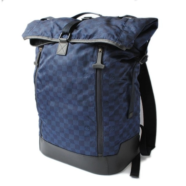 ルイヴィトン バックパック/リュックサック LOUIS VUITTON ルイヴィトンカップ/シロッコ ナイロン/ダミエ ブルー N41194【中古】
