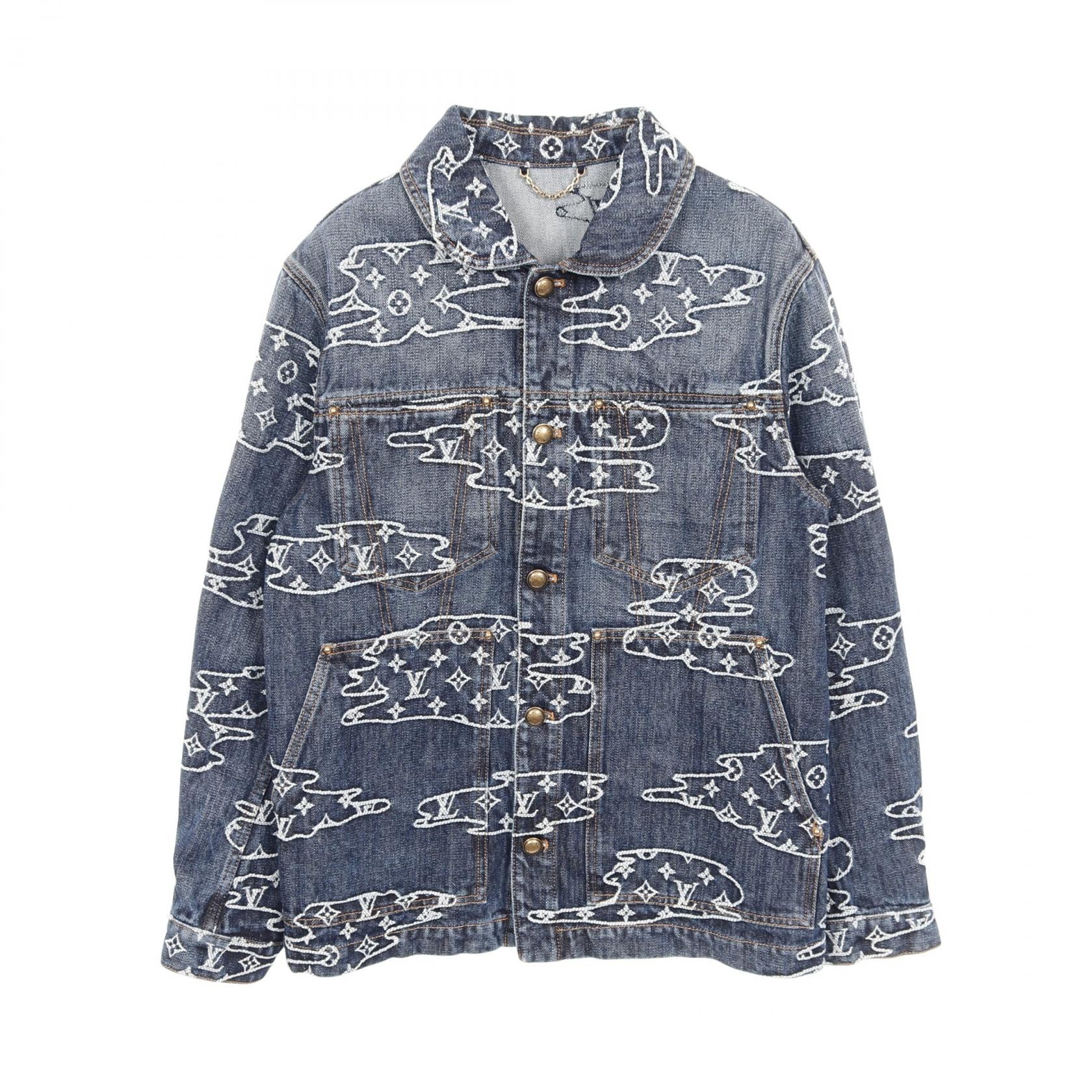 ルイ・ヴィトン LOUIS VUITTON モノグラム デニム ワークウェア ブルゾン デニムジャケット 衣料品 アウター コットン メンズ ネイビー系 RM252M YPZ HTA83W 【中古】