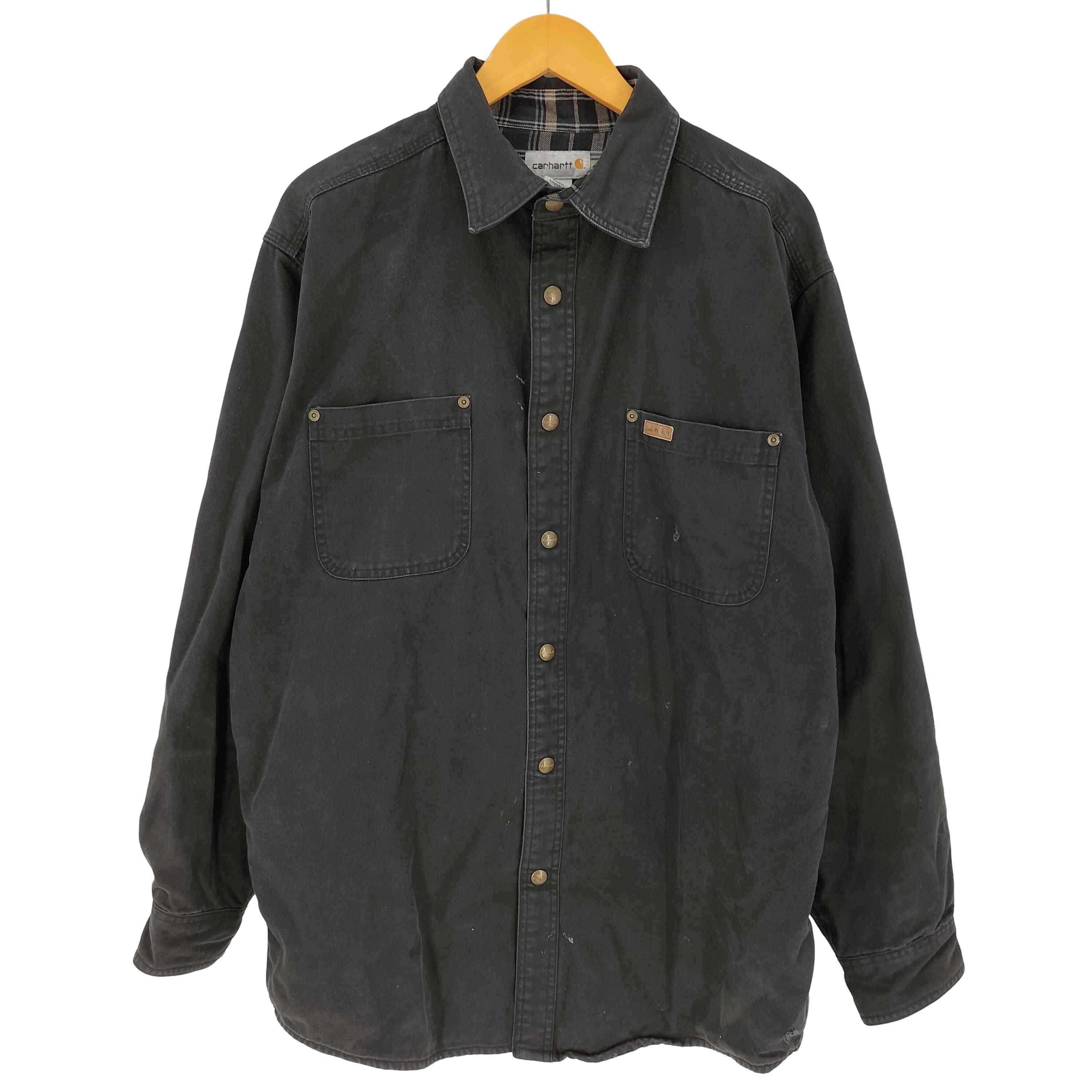 Canvas Plaid Flannel Lined Shirt Jacket 裏地チェック【1142688007434】