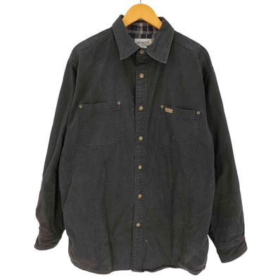 Canvas Plaid Flannel Lined Shirt Jacket 裏地チェック【1142688007434】