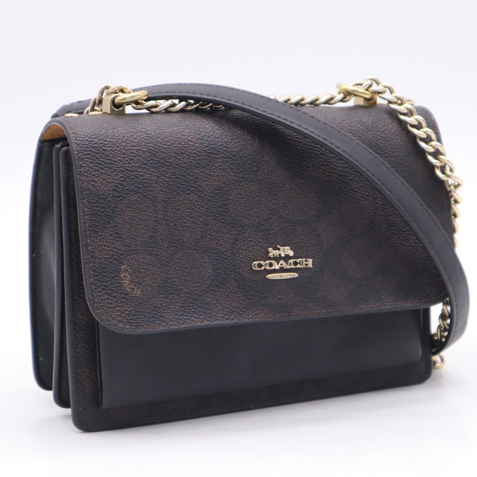 COACH コーチ コーティングキャンバス ミニ クレア クロスボディ バッグ シグネチャー キャンバス IMXAQ CW206 ショルダーバッグ ブラウン コーティングキャンバス レザー レディース