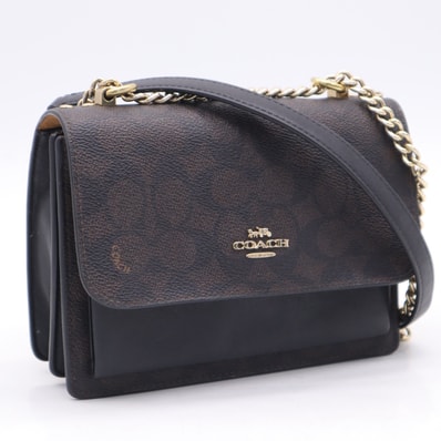 COACH コーチ コーティングキャンバス ミニ クレア クロスボディ バッグ シグネチャー キャンバス IMXAQ CW206 ショルダーバッグ ブラウン コーティングキャンバス レザー レディース