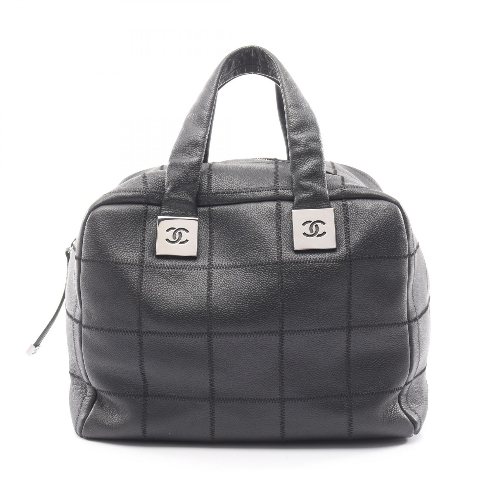 シャネル CHANEL チョコバー ハンドバッグ バッグ レザー カーフ(牛革) レディース ブラック系 【中古】