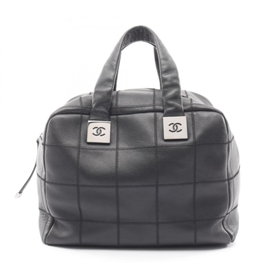 シャネル CHANEL チョコバー ハンドバッグ バッグ レザー カーフ(牛革) レディース ブラック系 【中古】