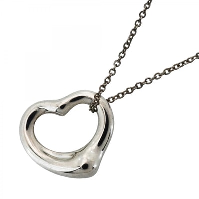 【6jdb0332-k】ティファニー ネックレス オープンハート シルバー925【中古】レディース