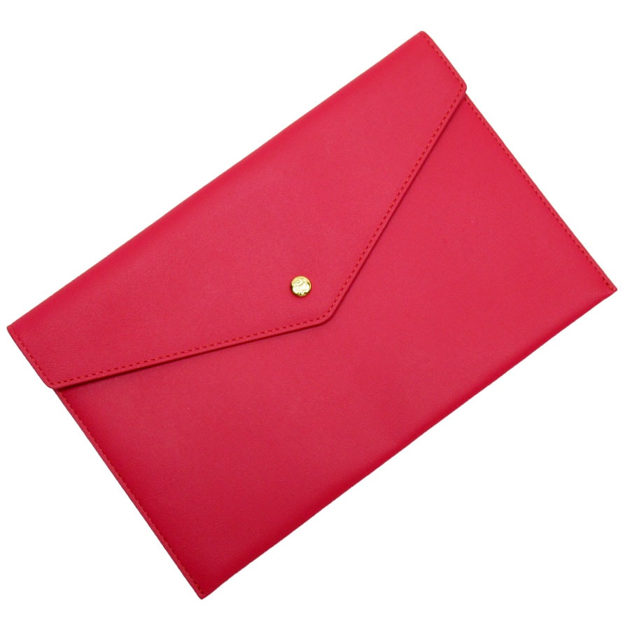 エム シー エム MCM ポーチ レターケース レザー ピンク レディース【中古】 t18775a