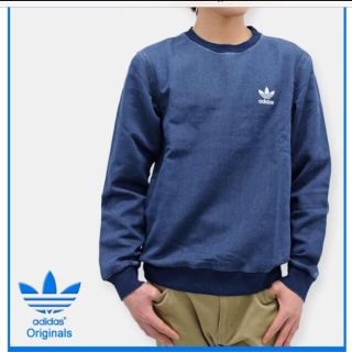 O☘️アディダス オリジナルス adidas originals フレンチ テリー デニム クルー スウェット インディゴ 藍染 AJ7727    