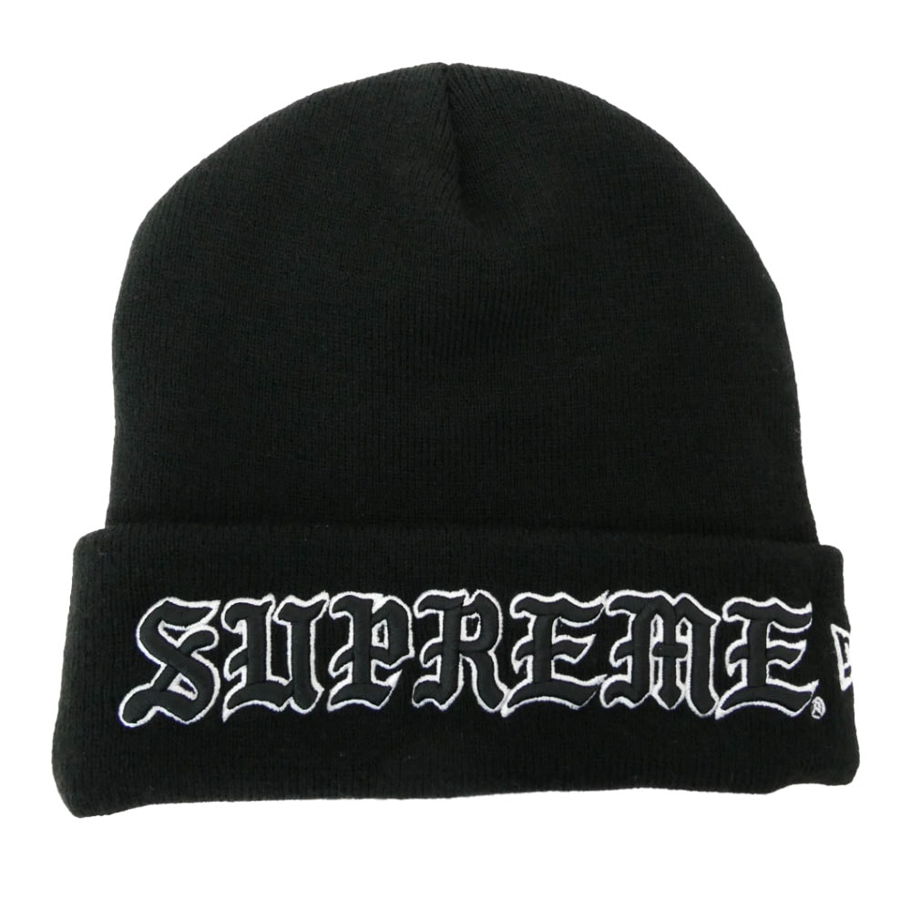 Supreme シュプリーム ニットキャップ 25AW New Era Old English Beanie オールド イングリッシュ ビーニー ニット帽 ニットキャップ ブラック系【中古】