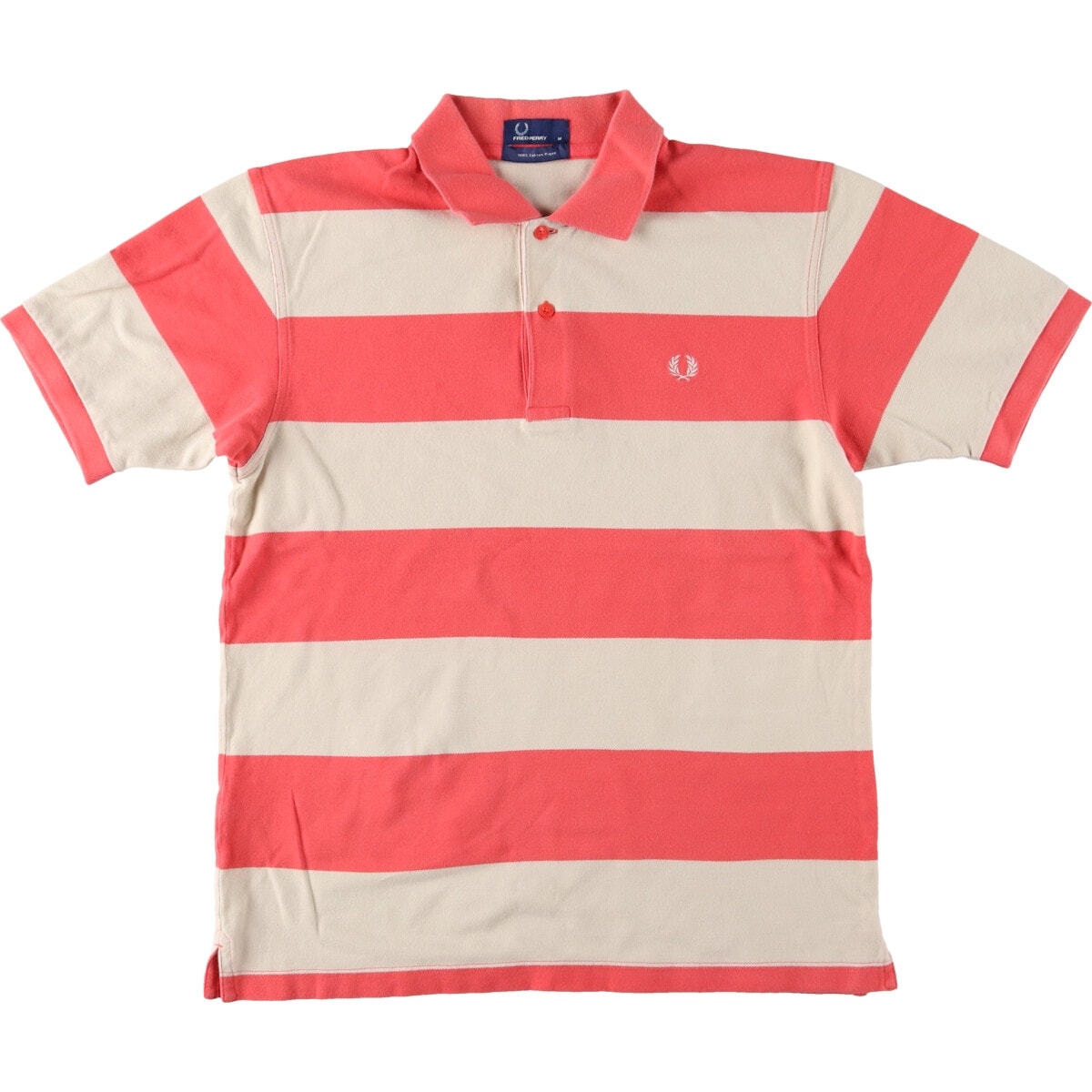 古着 フレッドペリー FRED PERRY ボーダー柄 半袖 ボーダー ポロシャツ メンズM/eaa444250