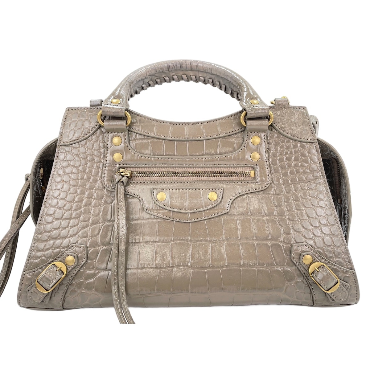 バレンシアガ BALENCIAGA クロコ型押し レザー 2WAYネオクラシックシティ ハンドバッグ【中古】