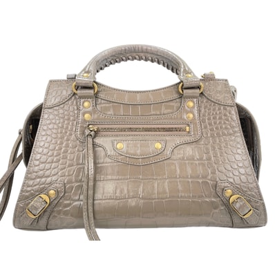 バレンシアガ BALENCIAGA クロコ型押し レザー 2WAYネオクラシックシティ ハンドバッグ【中古】