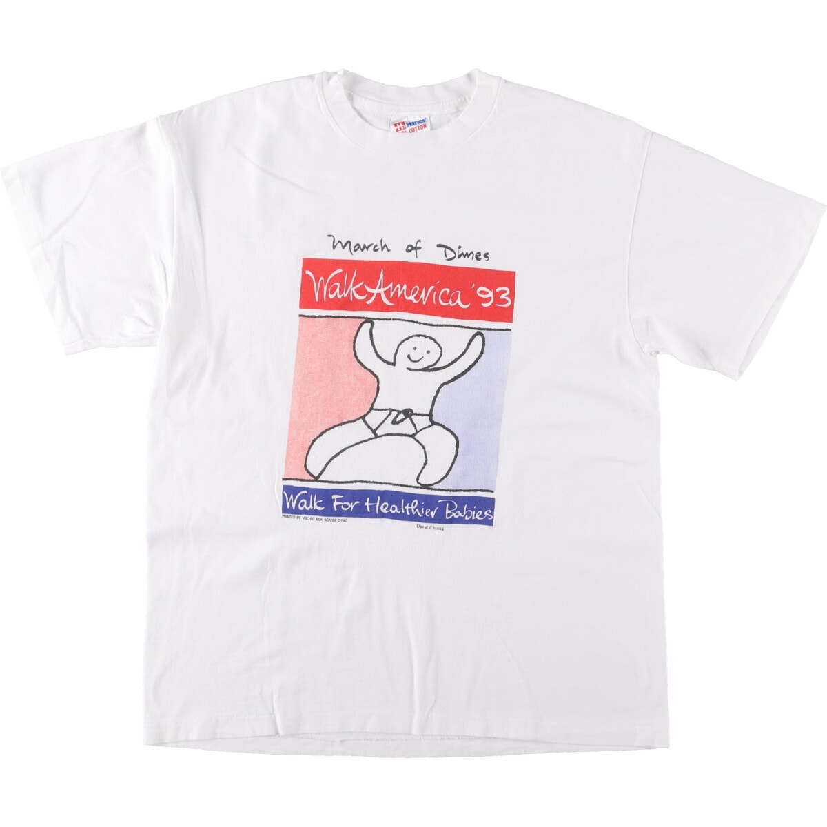 古着 90年代 ヘインズ Hanes David Chiang アートTシャツ USA製 メンズL相当 ヴィンテージ/eaa548845