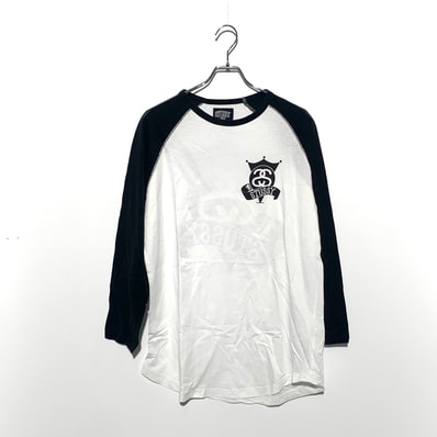 Stussy raglan LS Tee White