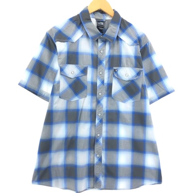 古着 ザノースフェイス THE NORTH FACE 半袖 チェックシャツ メンズL相当/eaa554556