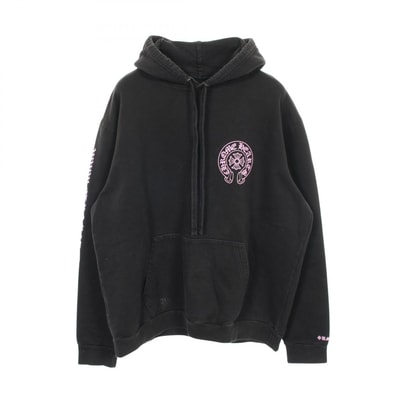 Chrome Hearts Back Horse Shoe Logo Glitter Print Hoodie Online Exclusive "Black/Pink"