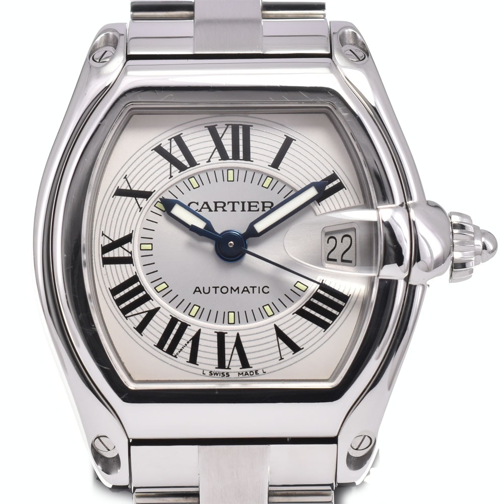 カルティエ CARTIER W62000V3 ロードスター LM デイト 自動巻き メンズ 良品 A#146641