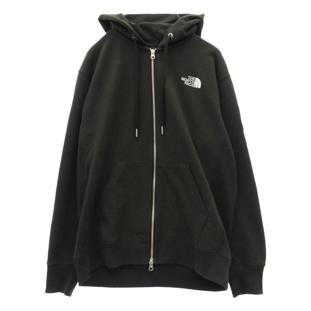 THE NORTH FACE ノースフェイス NT12335 スクエアロゴ フルジップ パーカー フーディー ブラック系 M【中古】
