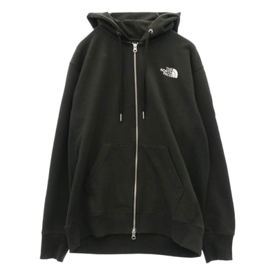 THE NORTH FACE ノースフェイス NT12335 スクエアロゴ フルジップ パーカー フーディー ブラック系 M【中古】